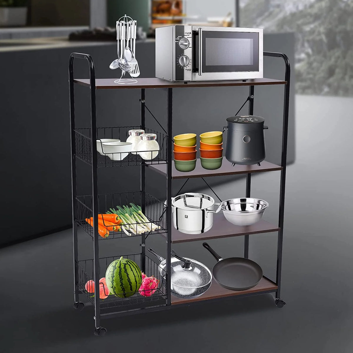 Industrial Microwave Oven Stand with Storage Shelf H4018