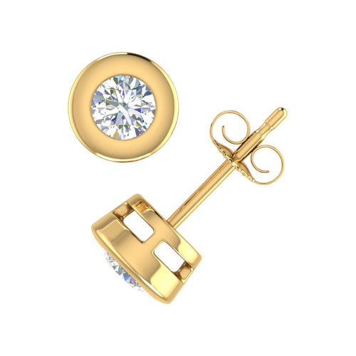 10K Yellow Gold Diamond Stud Earrings D866
