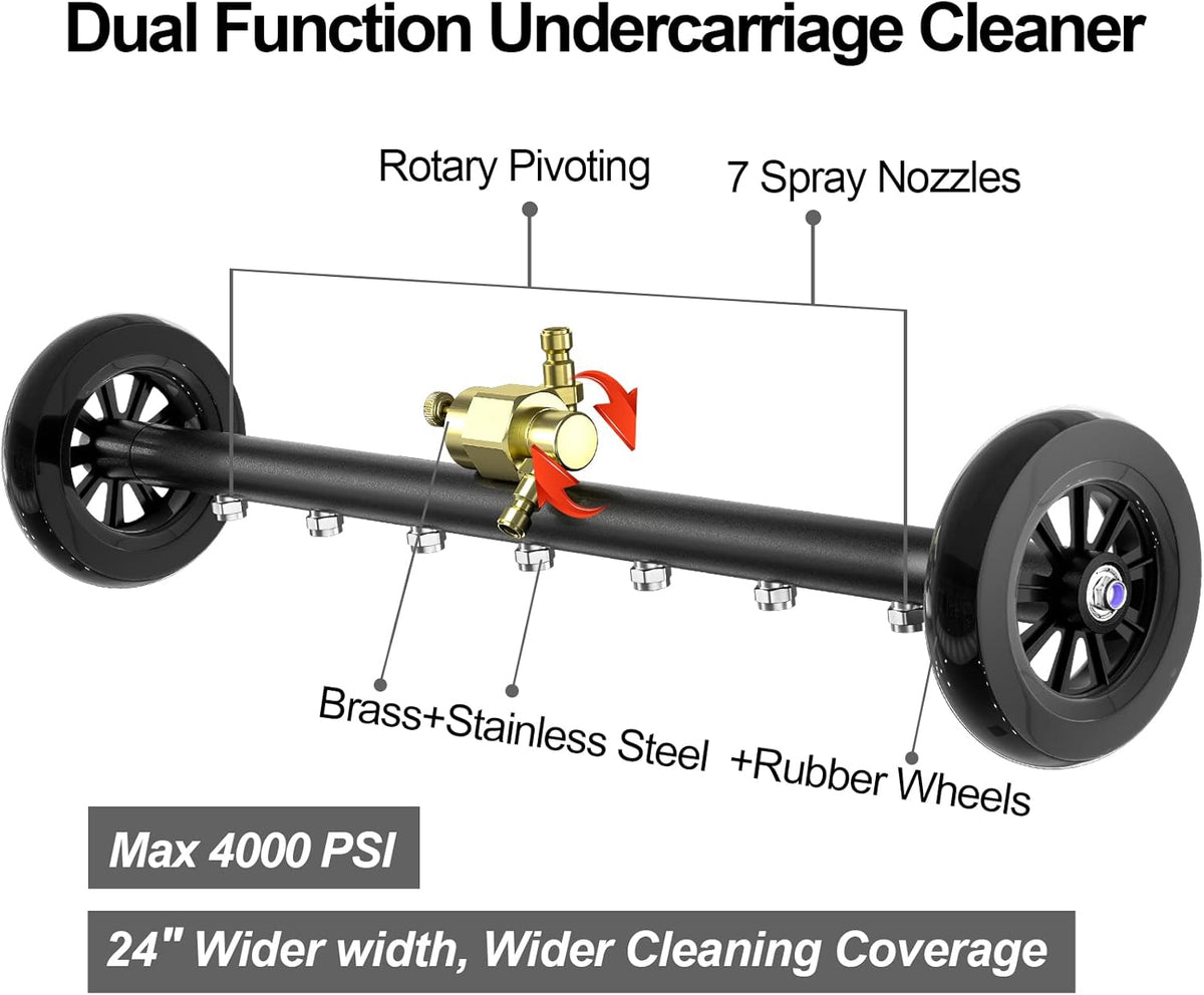 24 Inch Pressure Washer Water Broom with 3 Extension Wand B44175
