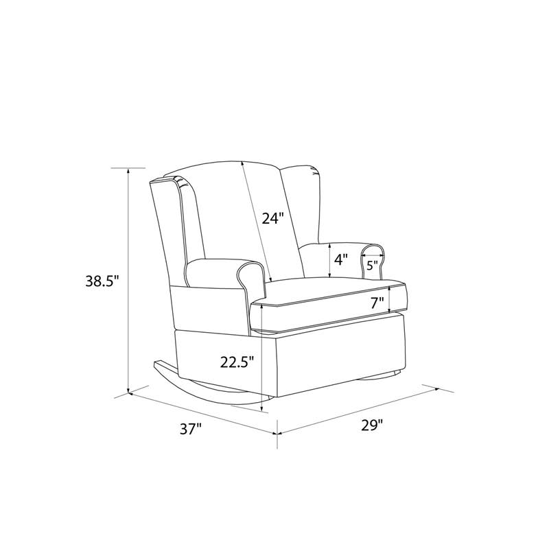 Gray Wingback Convertible Rocker G598770
