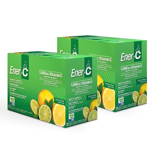 Lemon Lime Multivitamin Drink Mix 1000mg Vitamin C 30 Count Pack of 2 I157