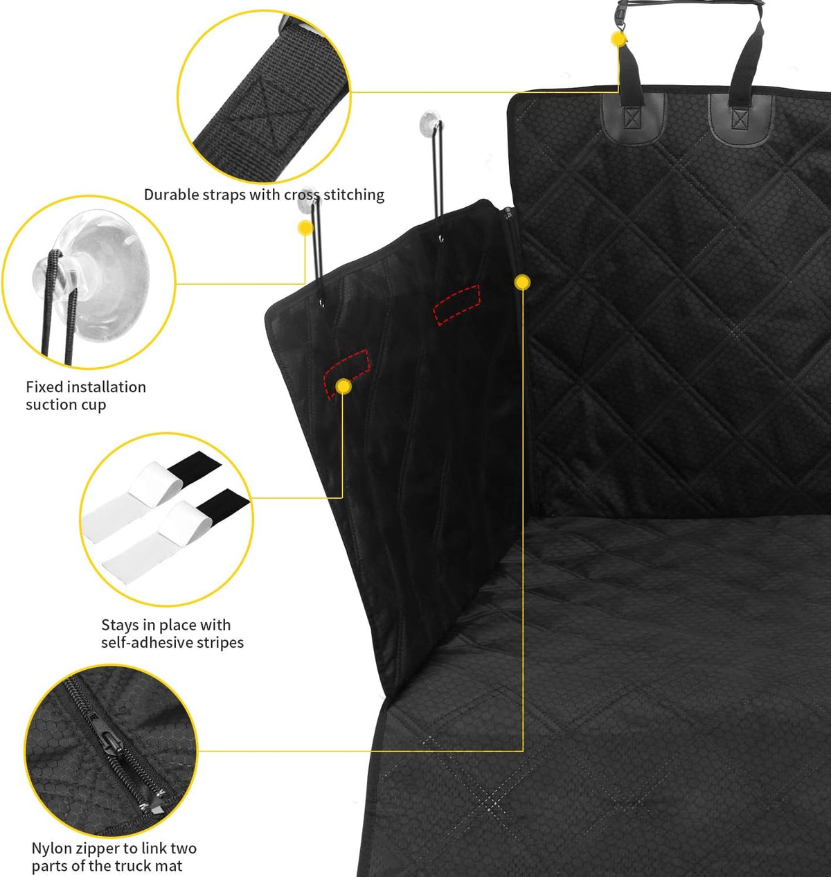 Black Waterproof SUV Cargo Liner with Side Walls Protector and Bumper Flap M611
