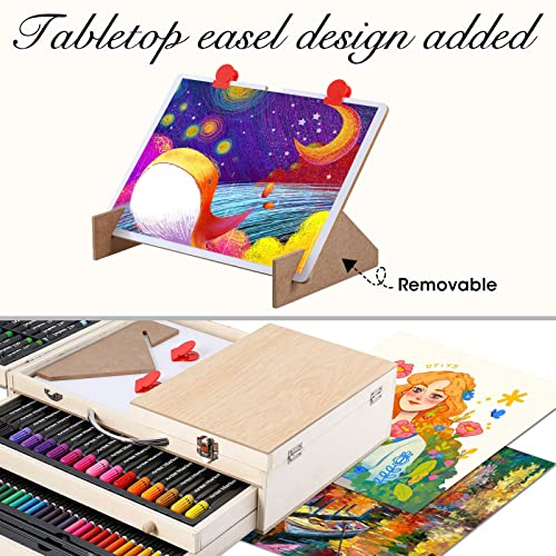 Wooden Art Set Crafts Kit with Drawing Easel V415