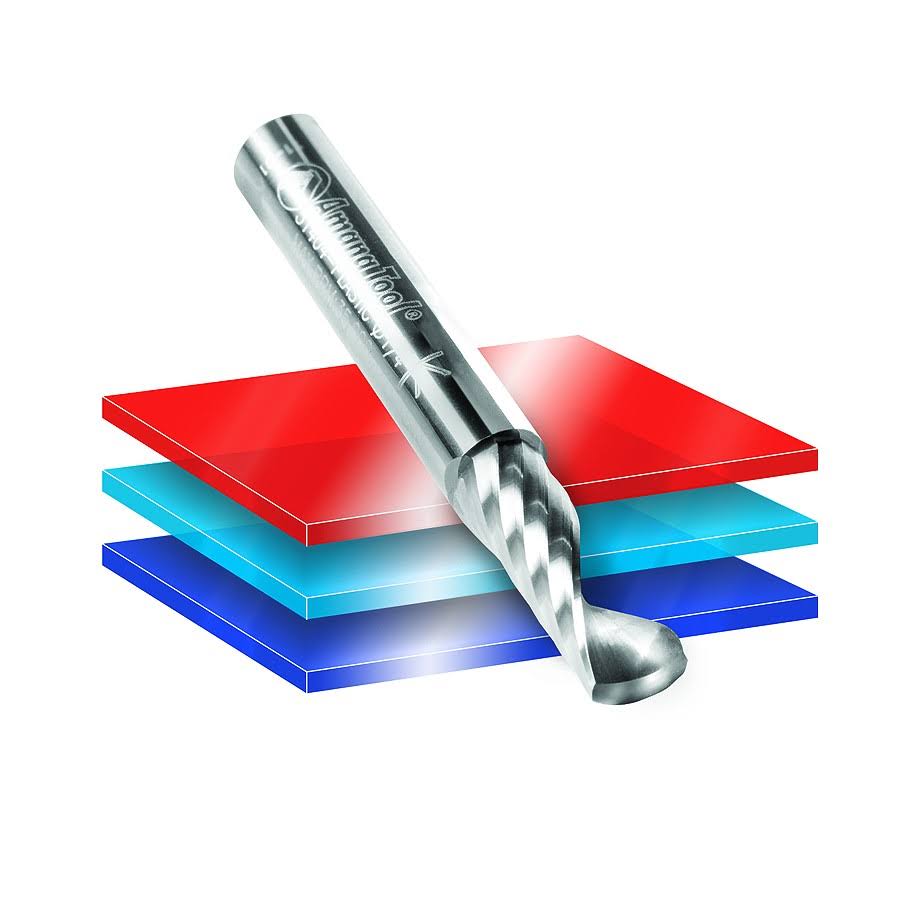 Solid Carbide CNC Spiral Single Flute Plastic Cutting 3/8 Dia x 1-1/8 inch x 3/8 Shank x 3 inch Long Down X334