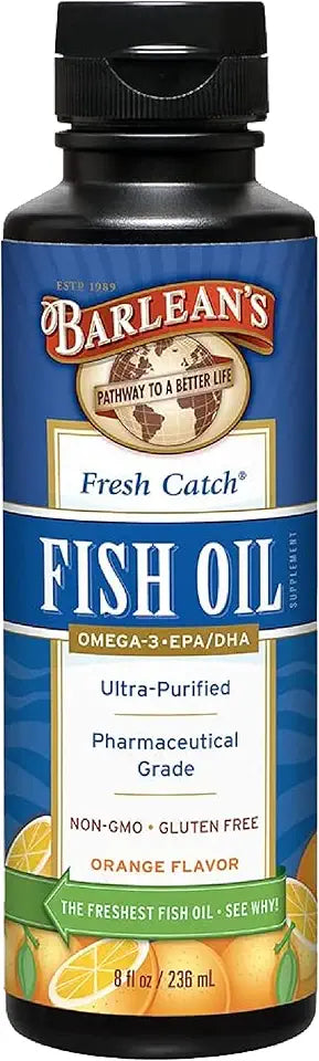 Omega 3 Fish Oil Liquid EPA and DHA Orange Flavored 8 oz E7478
