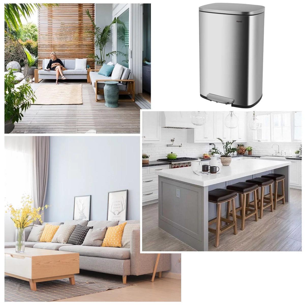 13 Gallon Fingerprint Proof Kitchen Trash Can F358
