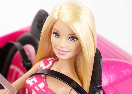 Pink 2-Seater Toy Convertible Car with Fashion Doll M85411