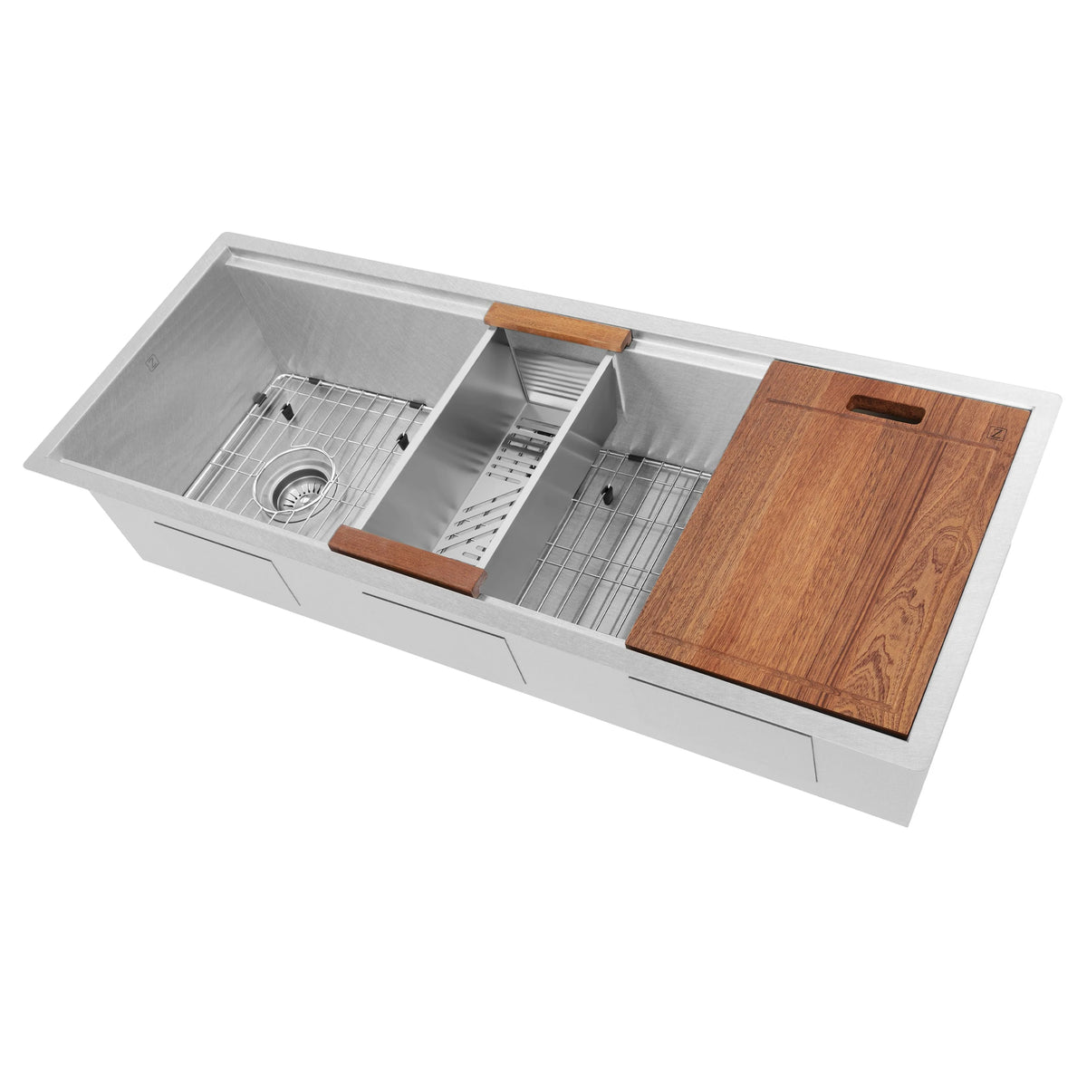 43 in. Undermount Single Bowl Stainless Steel Kitchen Sink with Bottom Grid X458