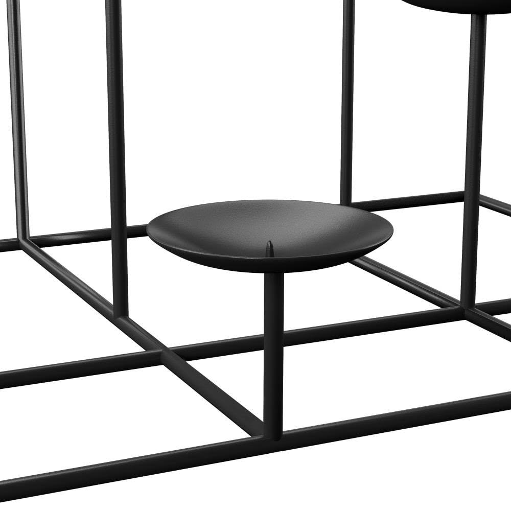 9 Candle Metal Candelabra Candle Holder Black Z459