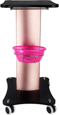 Black Aluminum Alloy Rolling Salon Cart with Stainless Steel Mesh Disk P68825