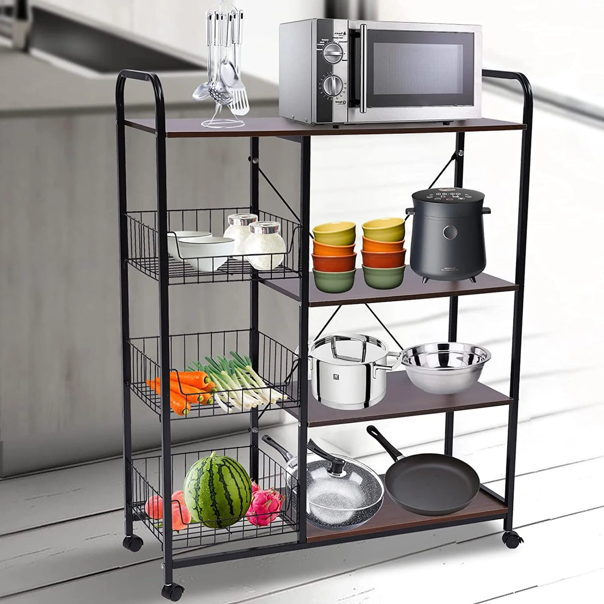 Industrial Microwave Oven Stand with Storage Shelf H4018