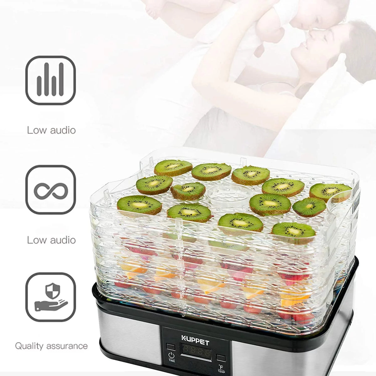 Electric Food Dehydrator with Adjustable Thermostat, 5-Tray K97013