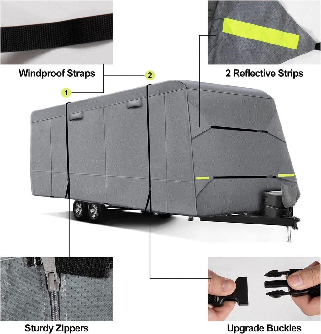 6 Layers RV Cover Anti-UV Windproof Ripstop Extra Thick Camper Cover G12371
