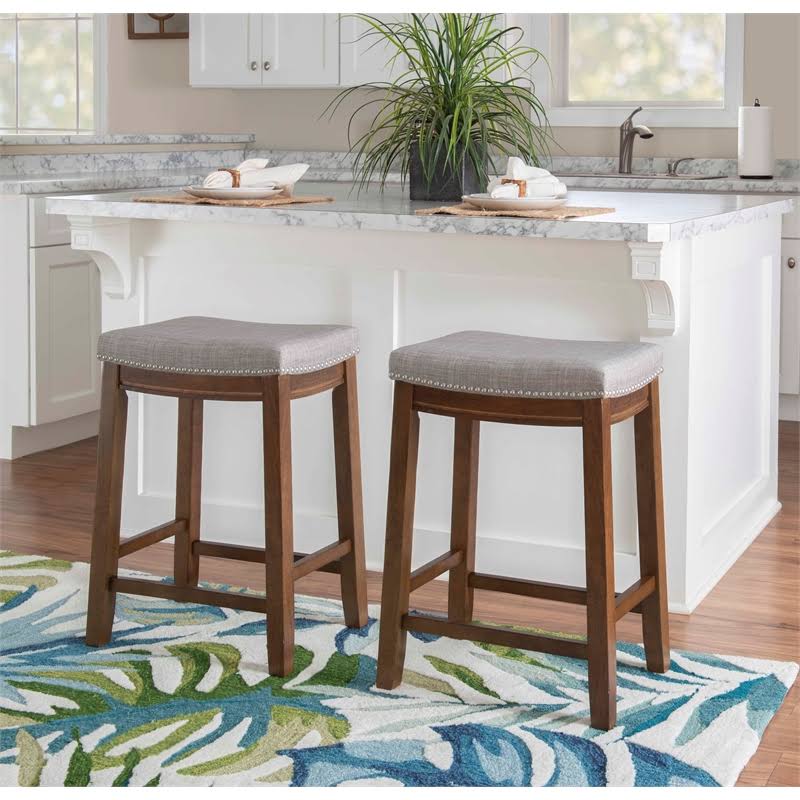 Rustic Brown Wood Counter Stool Q119928