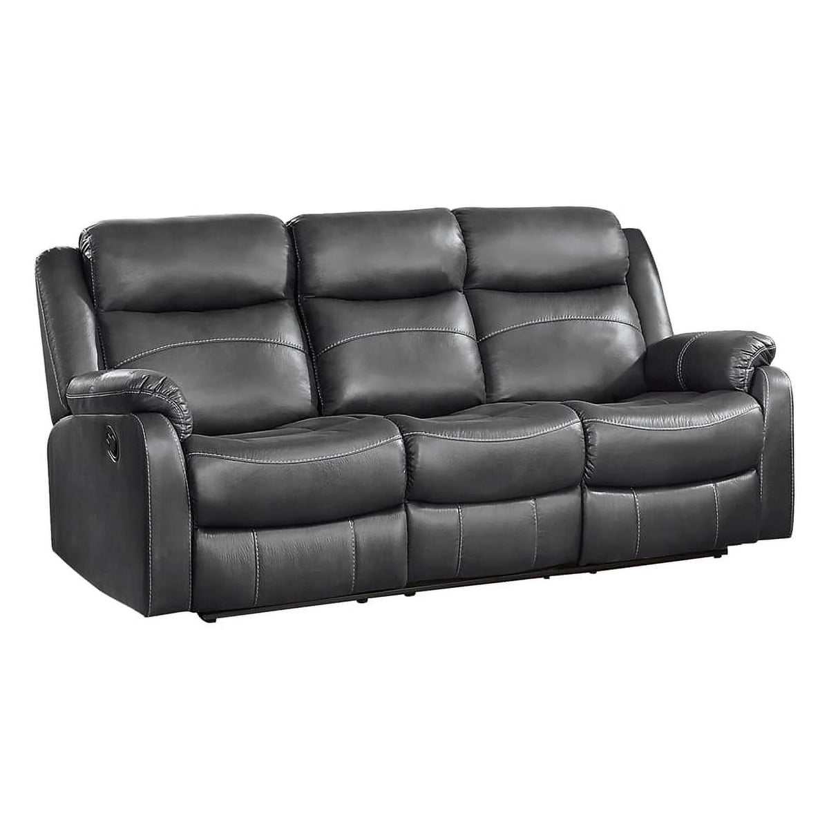 Dark Gray Double Reclining Sofa with Cup Holders K290