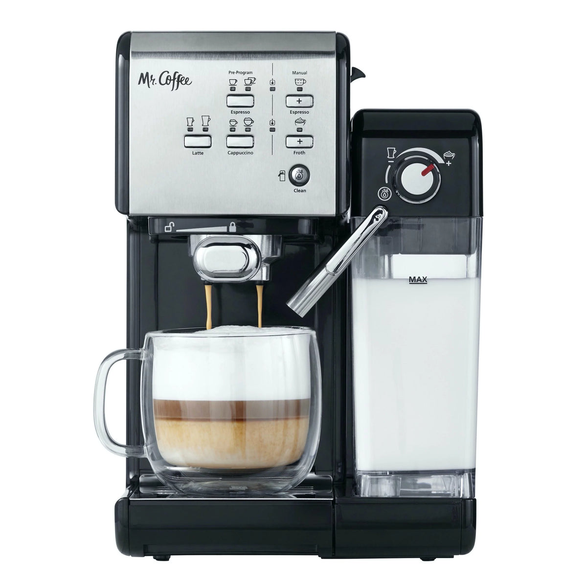 Black Espresso and Cappuccino Machine O8808