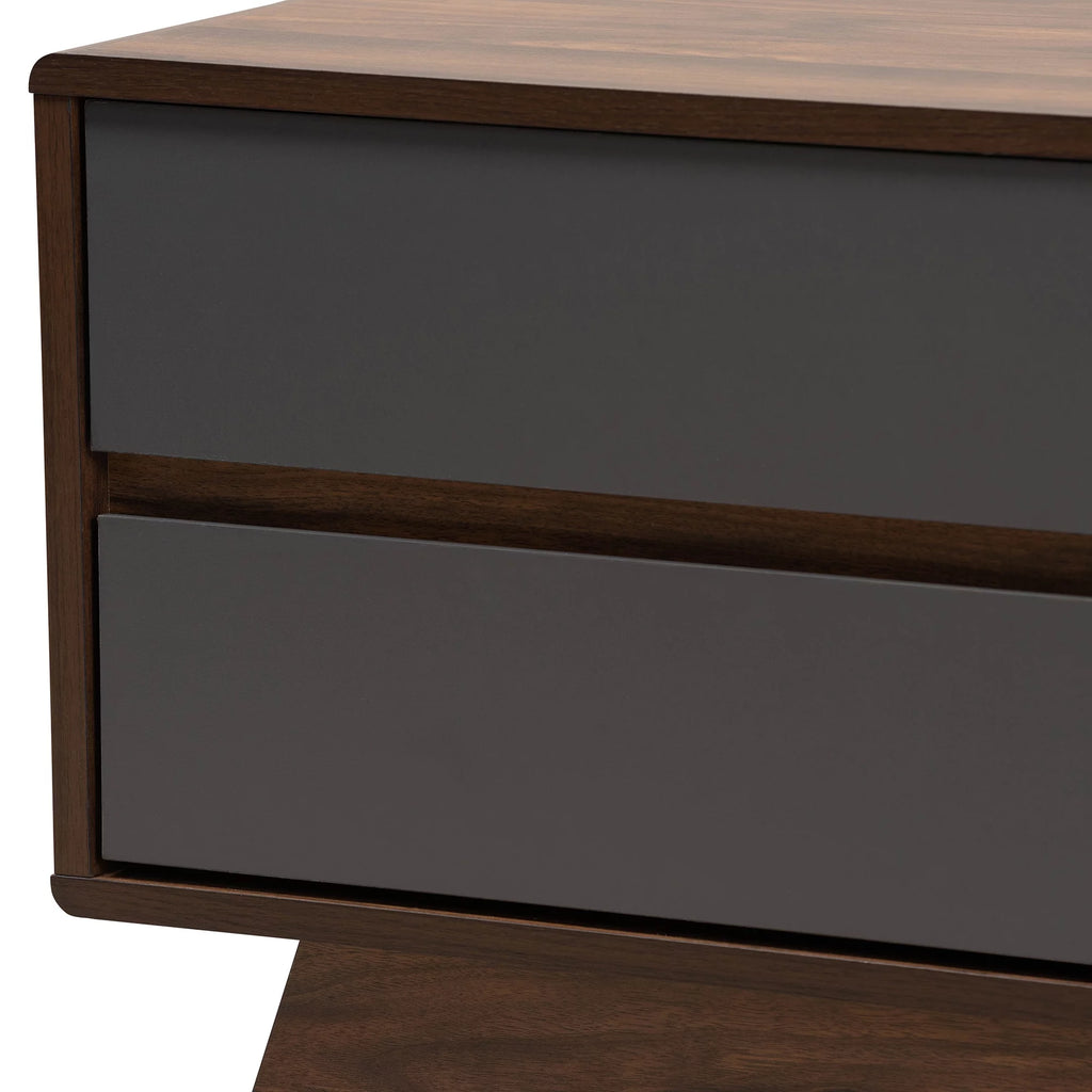 Grey Walnut 2-Drawer Wood TV Stand N83945