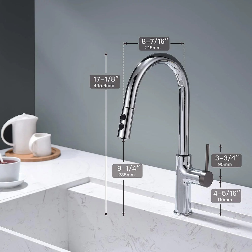 Chrome Pull Down Sprayer Kitchen Faucet M9035