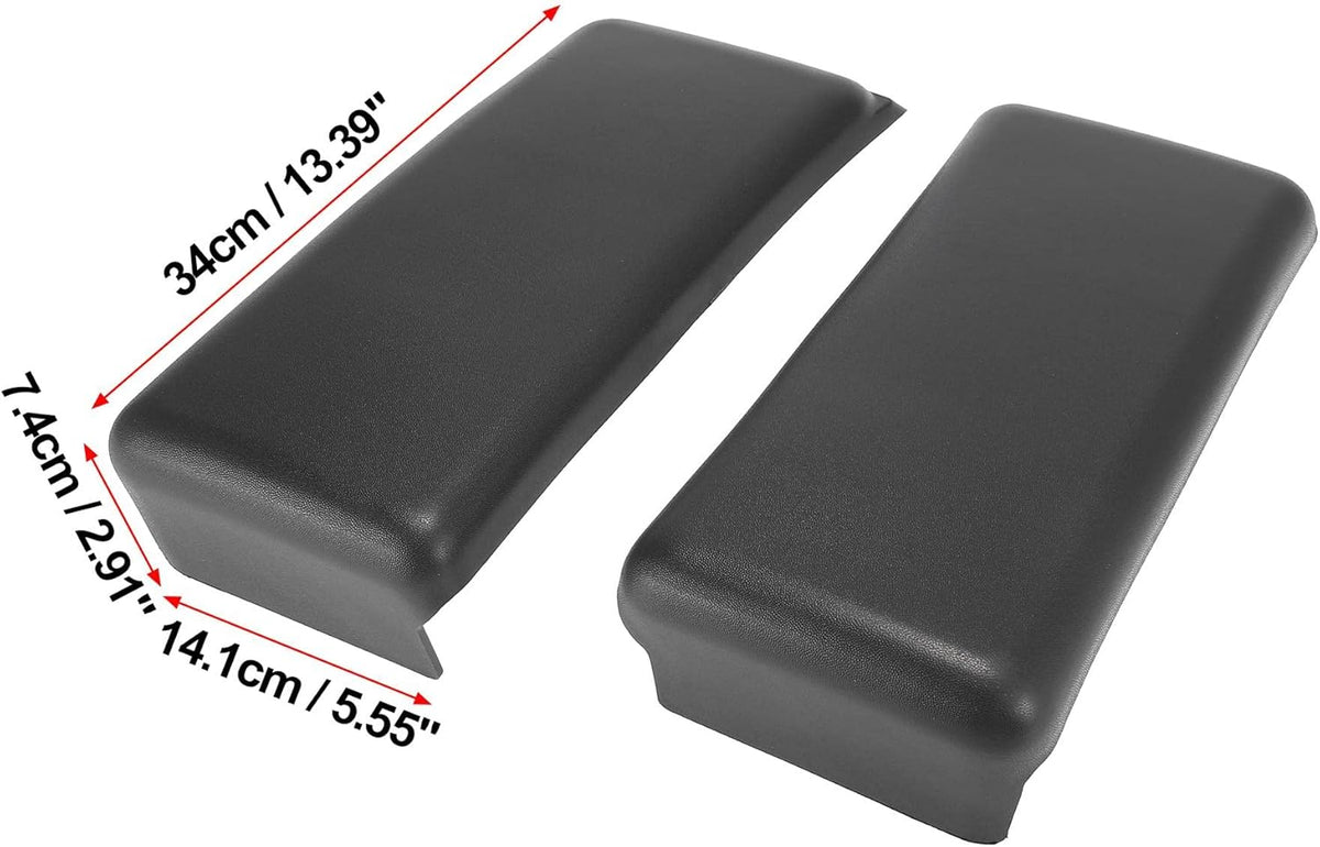 Black Plastic Car Front Bumper Guards Pack of 2 U4293