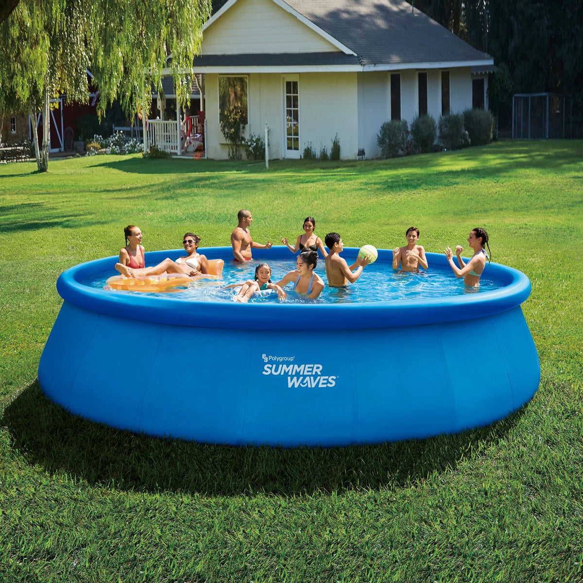 18 ft Round Blue Above Ground Pool C959319
