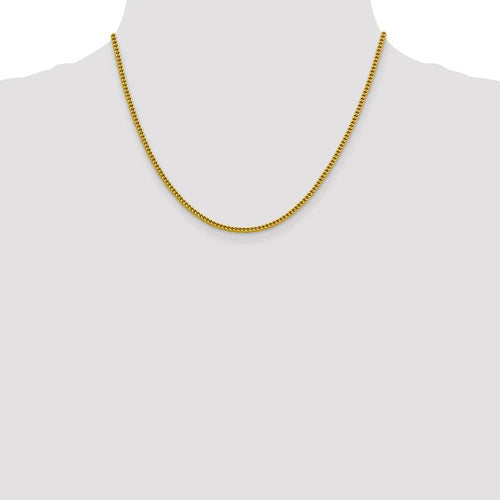 14kt Yellow Gold 2.2mm Franco Chain 18 inch Lobster Clasp F554