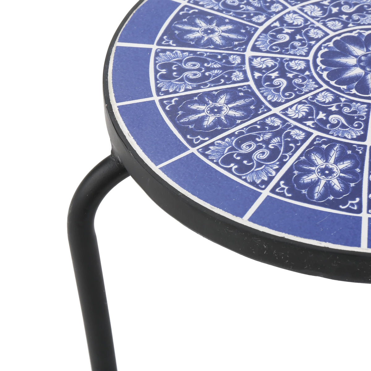 Outdoor Ceramic Tile Side Table with Iron Frame A46169