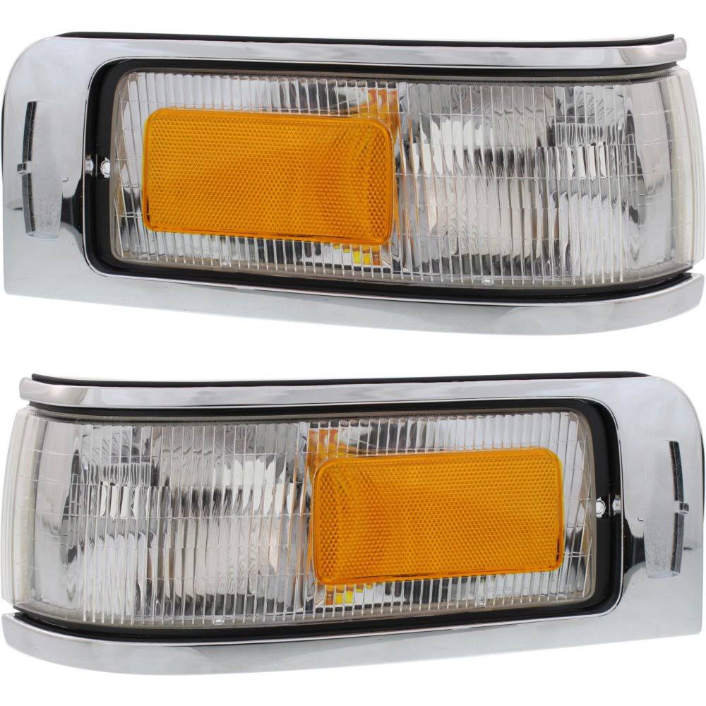 1995 Lincoln Town Car Corner Light Driver and Passenger Side Clear & Amber Lens D313607