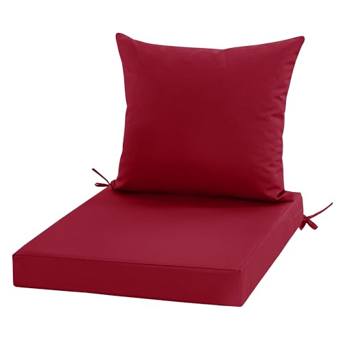 24x24 Inch Waterproof Outdoor Cushions Set of 2 Dark Grey O709012