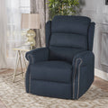 Navy Blue Tufted Fabric Power Recliner R767007