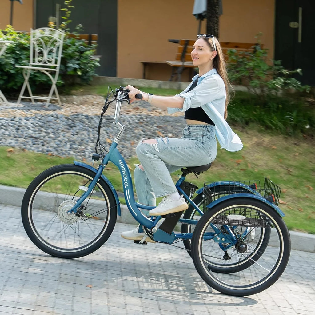 24 26 3 Wheel Electric Tricycle 350W 36V 7 Speeds with Large Basket T63213