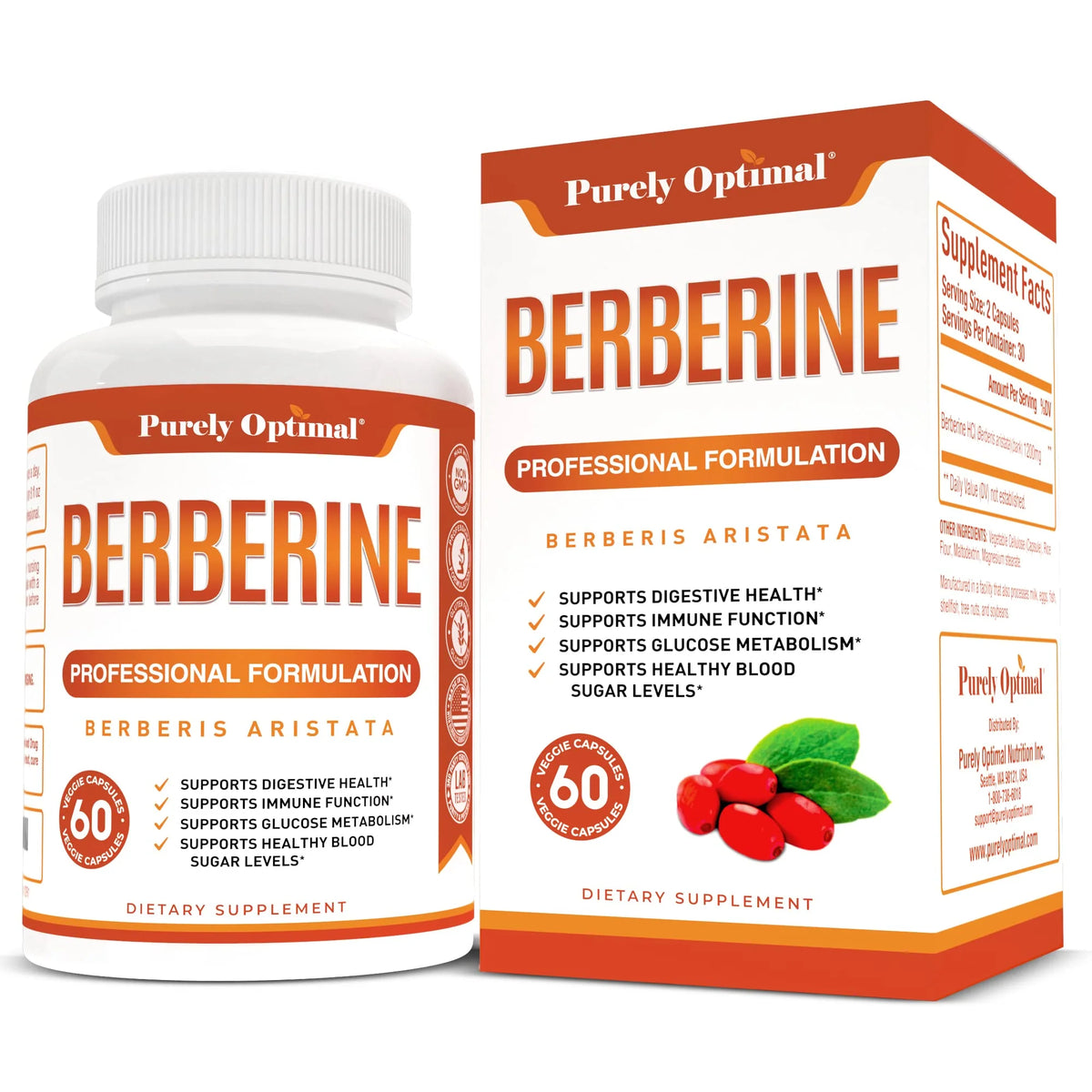 1200mg Berberine HCl Vegan Capsules H370