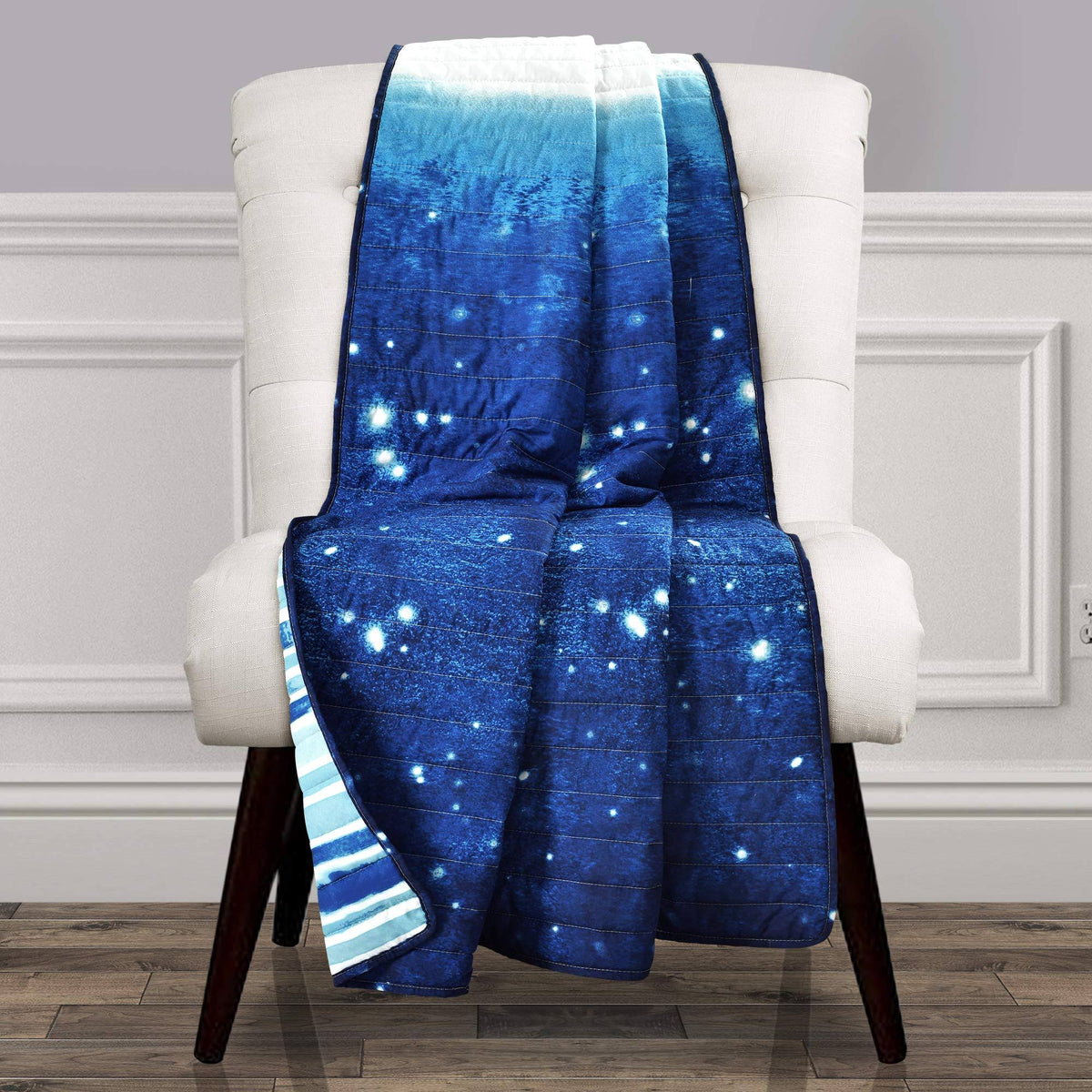 Ombre Throw Navy/White Single 50x60 H9753