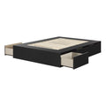 Black 6-Drawer Engineered Wood Platform Bed N8483