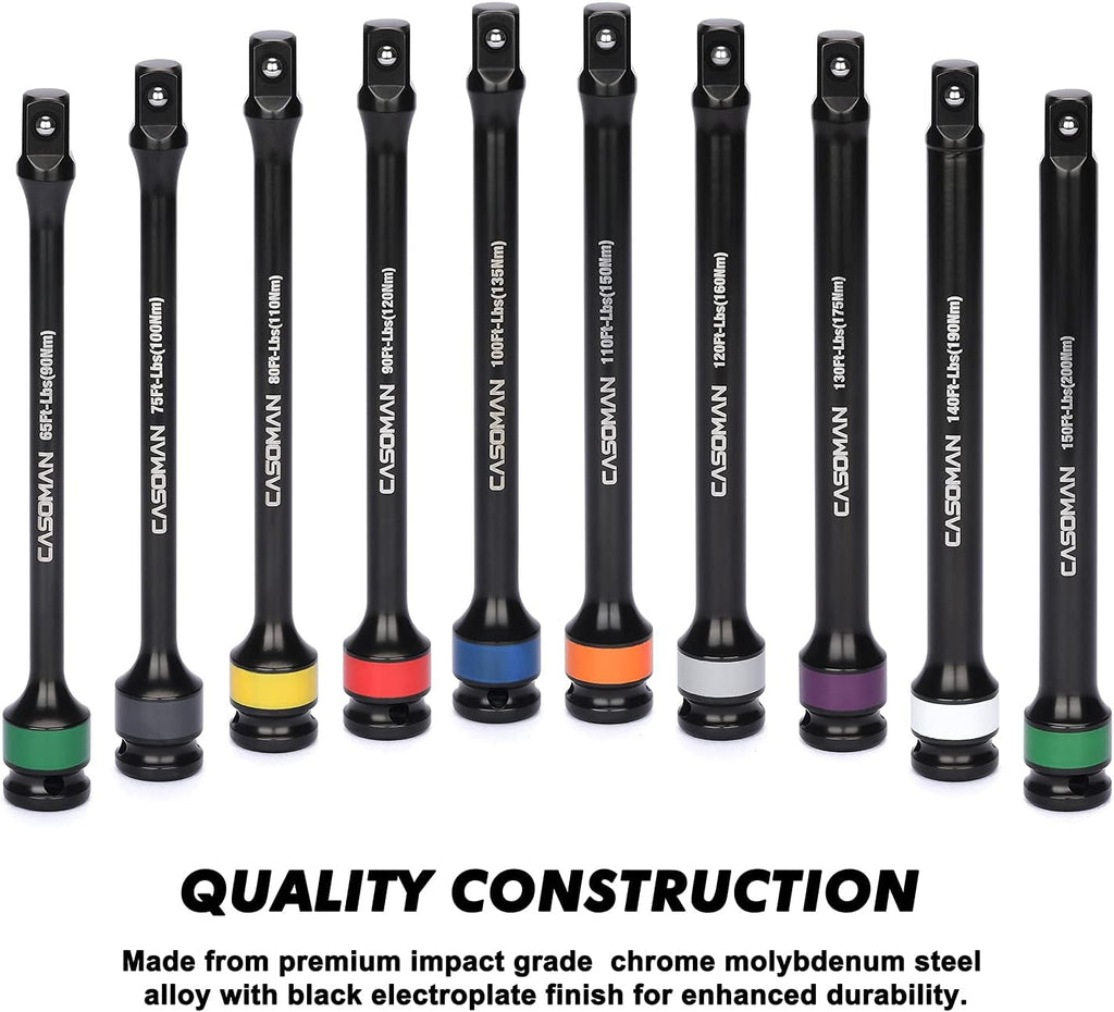10 Piece 1/2" Drive Torque Extension Bar Set G594622
