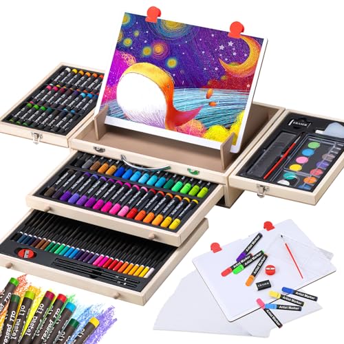 Wooden Art Set Crafts Kit with Drawing Easel V415
