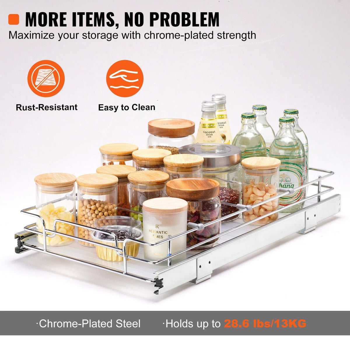 Steel Pull Out Cabinet Organizer 14x21 A9097