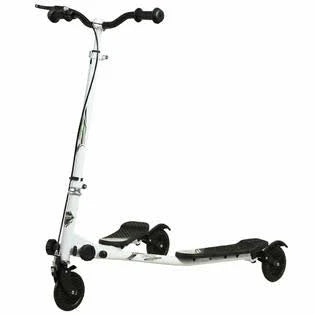 White-Black Kids 3 Wheels Foldable Wiggle Scooter T816