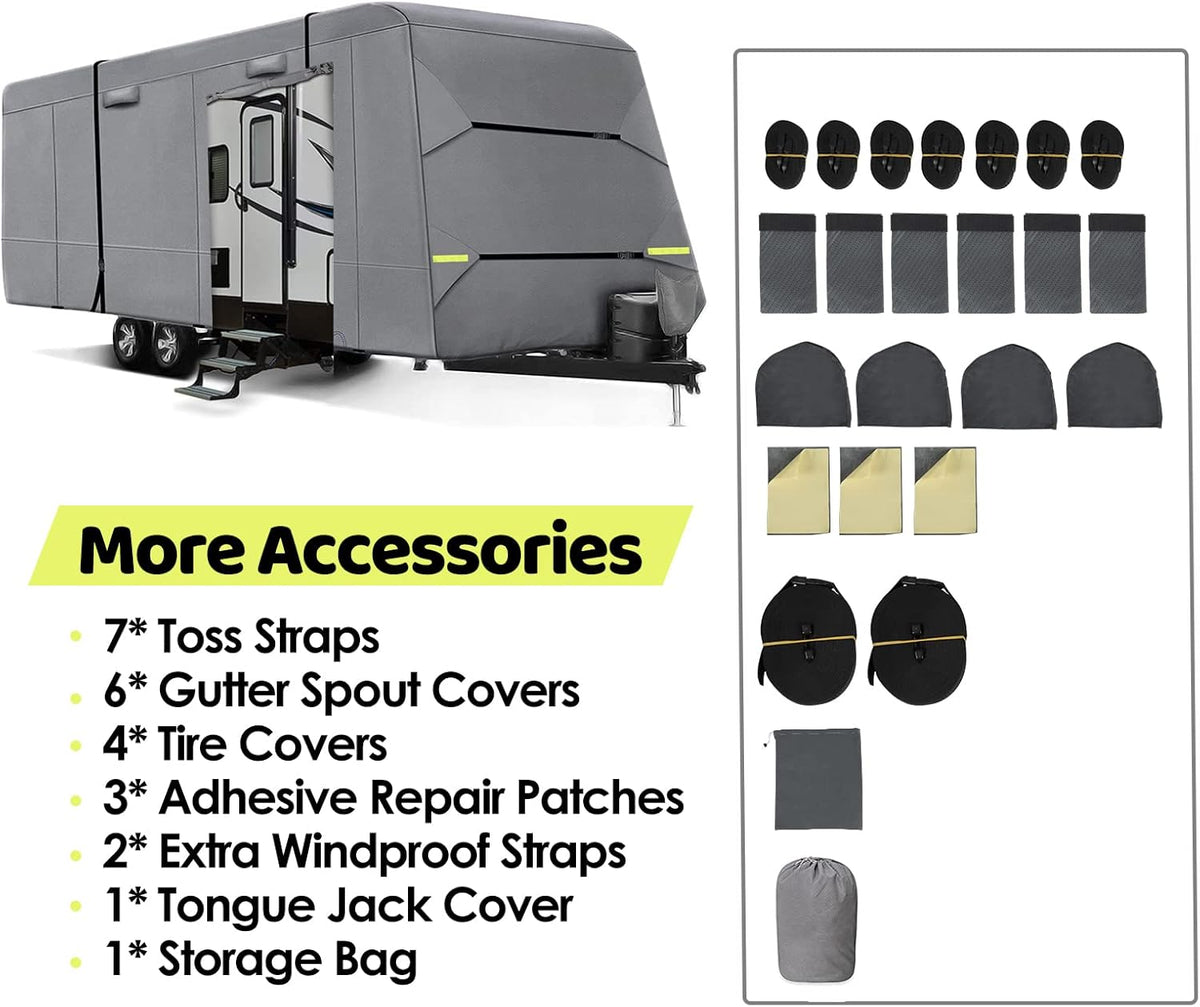 6 Layers RV Cover Anti-UV Windproof Ripstop Extra Thick Camper Cover G12371