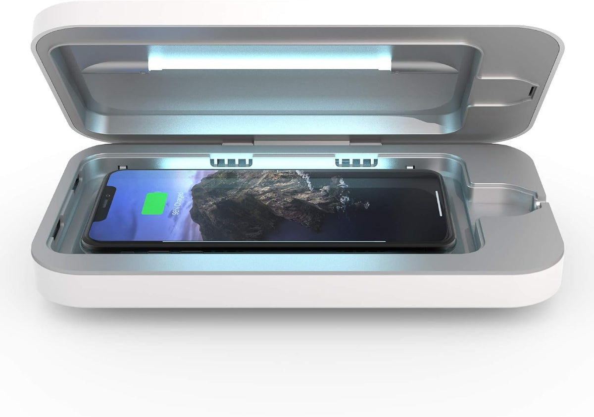 White UV Smartphone Sanitizer & Qi Charger W63309