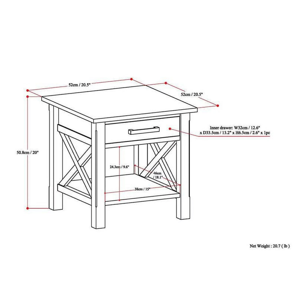 Solid Wood End Table with Storage Z624624