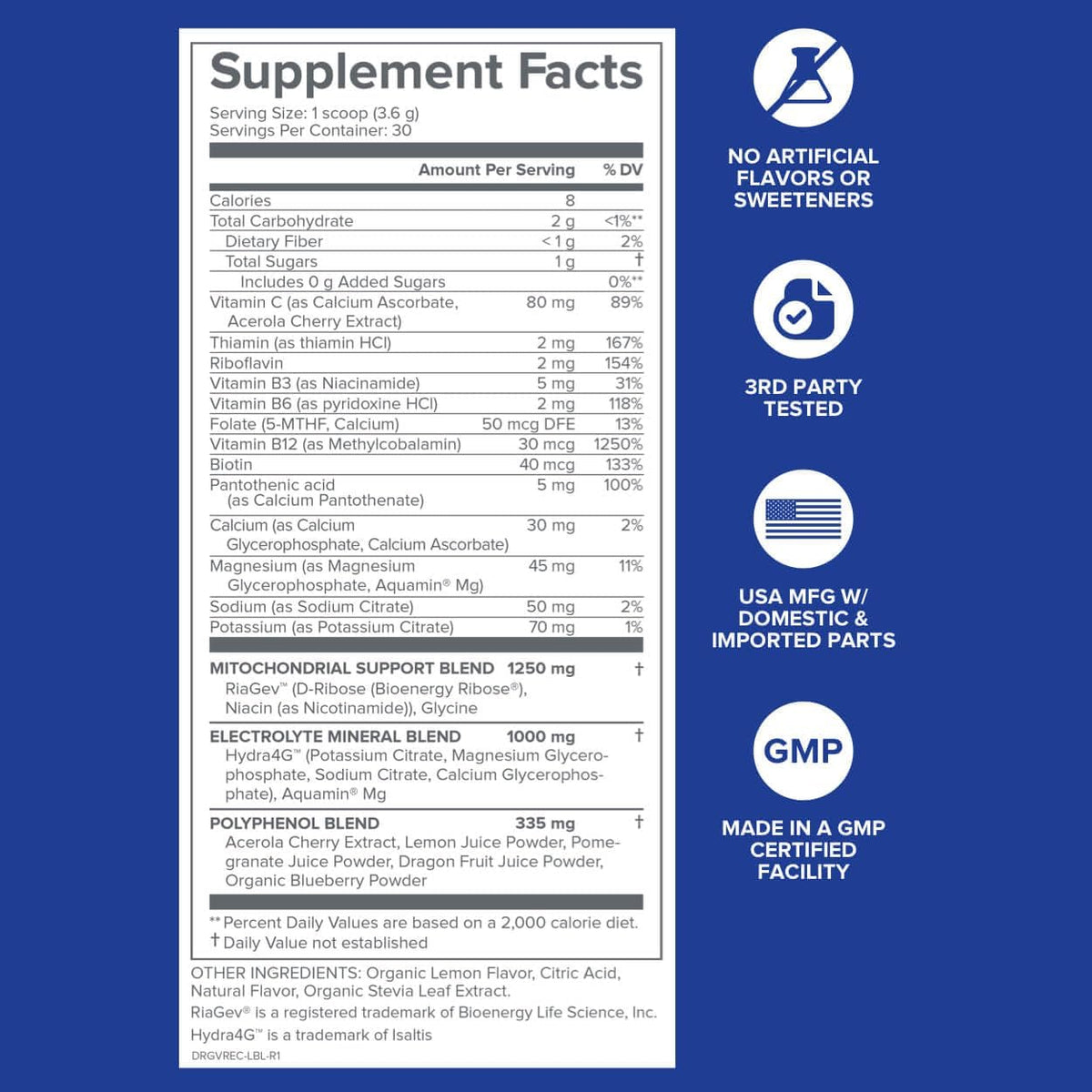 Vital Recharge Supplement Powder with Electrolytes - 30 Servings D3867