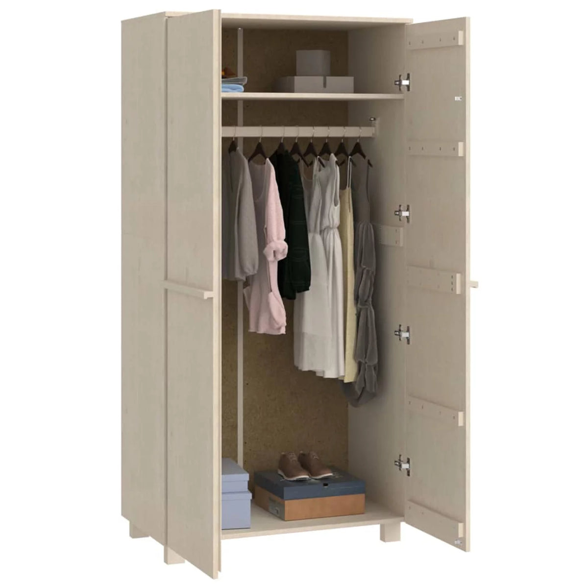 Honey Brown Solid Wood Pine Wardrobe K151127