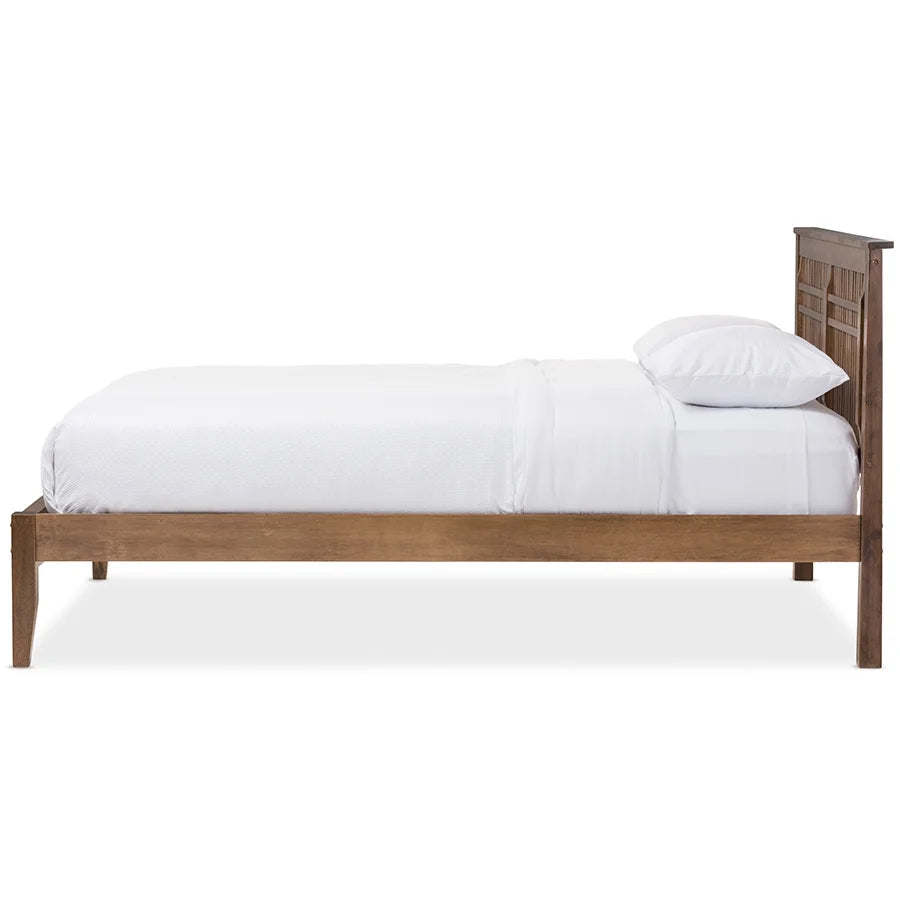 Solid Walnut Wood Platform Bed Z33551