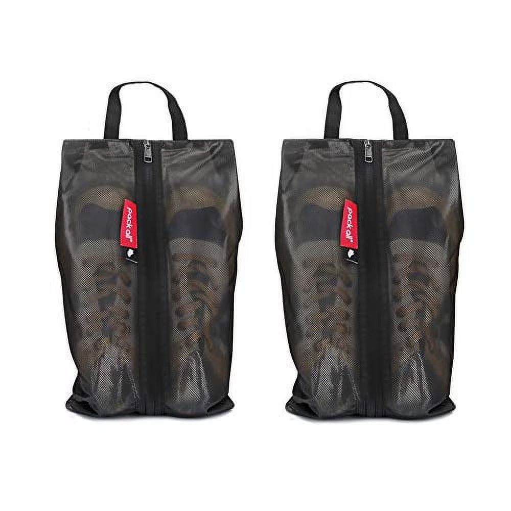 Water Resistant Shoe Bags with Zipper 2 Pack Black P46249