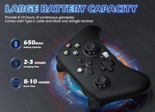 2 Pack Wireless Controller for Xbox with 2.4GHz Adapter Black+White K65327