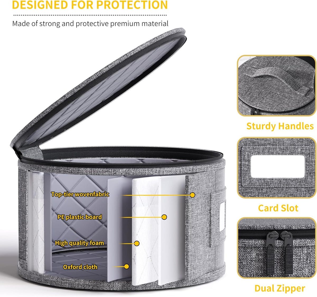 5 Piece Grey Hard Shell Storage Containers for Moving Dishes O593