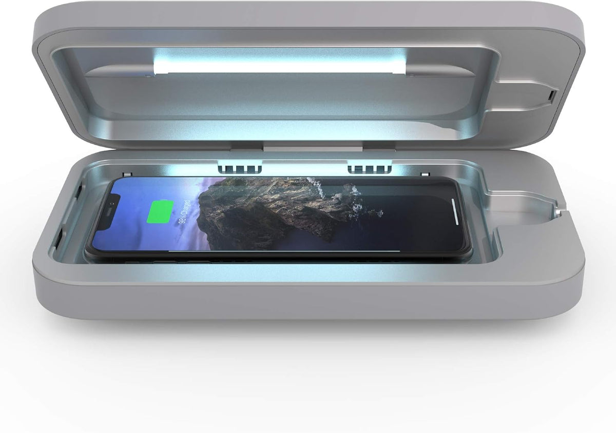 White UV Smartphone Sanitizer & Qi Charger W63309