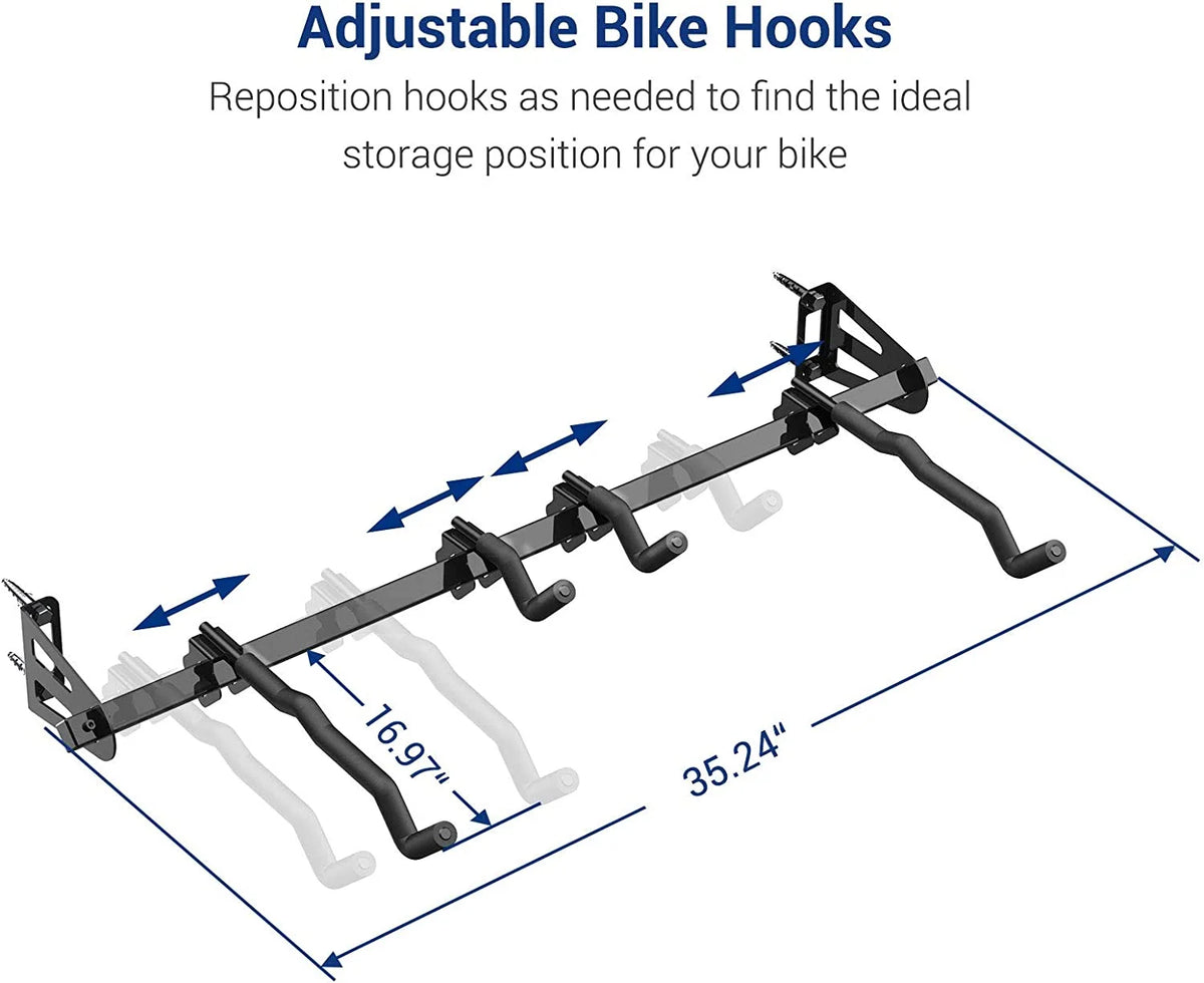 Heavy-Duty Wall Mount 6-Bike Storage Rack W5179