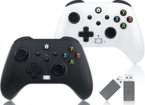 2 Pack Wireless Controller for Xbox with 2.4GHz Adapter Black+White K65327
