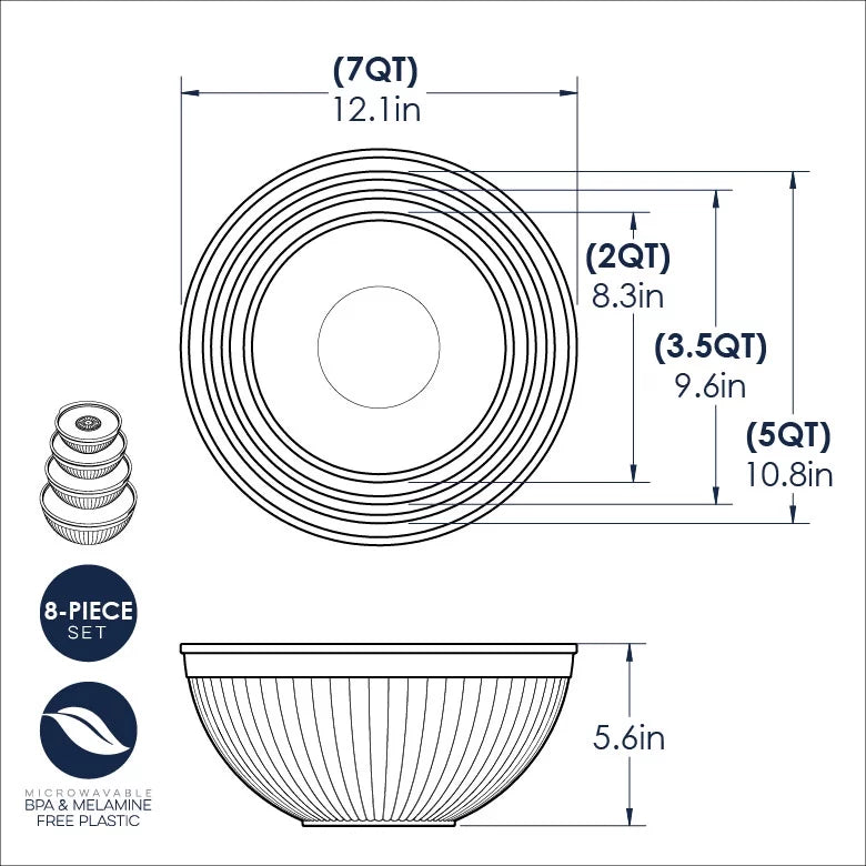 8 Piece Covered Bowl Set W288366